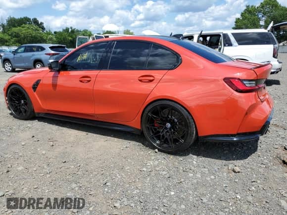 2022 BMW M3 Competition z VIN WBS33AY07NFN05898, wystawiony jako Copart lot #65404045 z przebiegiem Nie podano mil oraz Szkoda całkowita • Salvage title. Historia ofert i sprzedaży dostępna na DreamBid. Obrazek 2.