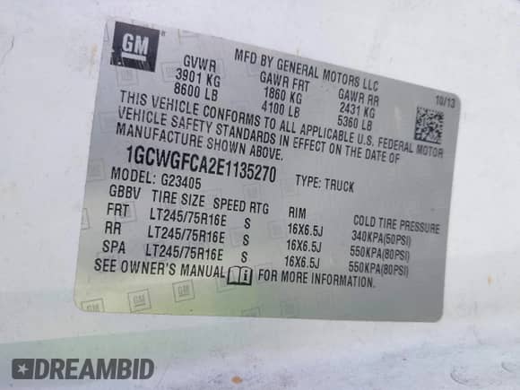 2014 Chevrolet Express Cargo с VIN 1GCWGFCA2E1135270, выставлен на аукционе IAAI как лот 43457050 с пробегом 208 306 миль миль и . История ставок и продаж доступна на DreamBid. Изображение 9.