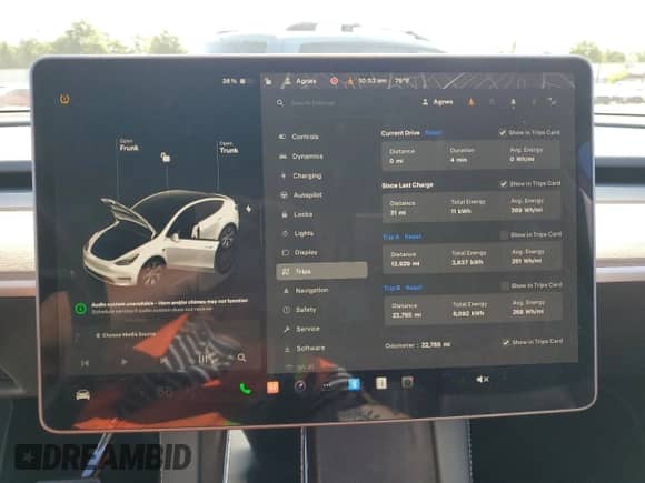 2023 Tesla Model Y Long Range с VIN 7SAYGDEE4PF596884, выставлен на аукционе Copart как лот 69856524 с пробегом 22 765 миль миль и Списание • Salvage title. История ставок и продаж доступна на DreamBid. Изображение 9.