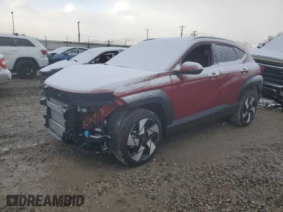 2025 Hyundai Kona Limited с VIN KM8HECA39SU222008, выставлен на аукционе Copart как лот 49120065 с пробегом 1 613 миль миль и Списание • Salvage title. История ставок и продаж доступна на DreamBid. Изображение 1.
