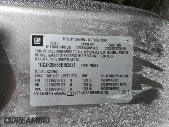 2008 Chevrolet Silverado 3500HD DRW LTZ с VIN 1GCJK39668E162821, выставлен на аукционе Copart как лот 70600684 с пробегом Не указан миль и Чистый • Clean title. История ставок и продаж доступна на DreamBid. Изображение 12.