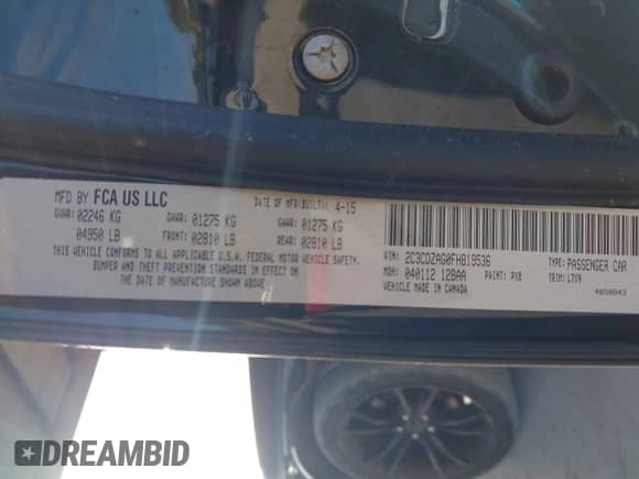 2015 Dodge Challenger SXT with VIN 2C3CDZAG0FH819536, listed as a IAAI auction lot 43388382 with 172,066 mi miles and . Bid and sale history available at DreamBid. Image 9.