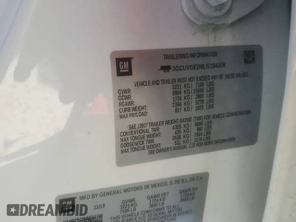 2020 Chevrolet Silverado 1500 LTZ с VIN 3GCUYGED8LG194209, выставлен на аукционе Copart как лот 71601804 с пробегом 101 513 миль миль и Списание • Salvage title. История ставок и продаж доступна на DreamBid. Изображение 12.