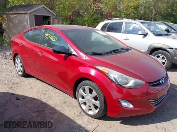 2012 Hyundai Elantra GLS with VIN KMHDH4AE8CU243494, listed as a IAAI auction lot 43344160 with 127,185 mi miles and . Bid and sale history available at DreamBid. Image 1.