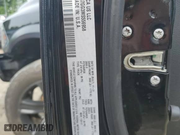 2021 Ram 1500 Warlock with VIN 1C6RR7GG3MS556958, listed as a Copart auction lot 58962455 with 85,734 mi miles and Clean title. Bid and sale history available at DreamBid. Image 12.