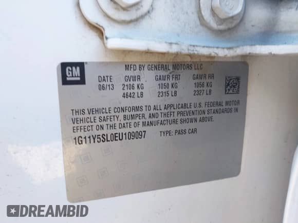 2014 Chevrolet Impala LS с VIN 1G11Y5SL0EU109097, выставлен на аукционе IAAI как лот 43298606 с пробегом 153 531 миль миль и . История ставок и продаж доступна на DreamBid. Изображение 9.