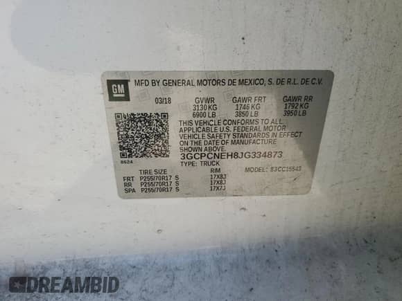 2018 Chevrolet Silverado 1500 Work Truck с VIN 3GCPCNEH8JG334873, выставлен на аукционе Copart как лот 88110075 с пробегом 169 507 миль миль и Чистый • Clean title. История ставок и продаж доступна на DreamBid. Изображение 12.