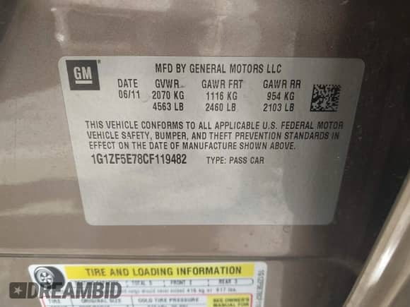 2012 Chevrolet Malibu 3LT z VIN 1G1ZF5E78CF119482, wystawiony jako IAAI lot #42305828 z przebiegiem 133 993 mil mil oraz . Historia ofert i sprzedaży dostępna na DreamBid. Obrazek 9.