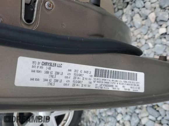 2008 Jeep Compass Sport с VIN 1J8FT47098D660985, выставлен на аукционе Copart как лот 82090525 с пробегом 140 750 миль миль и Списание • Salvage title. История ставок и продаж доступна на DreamBid. Изображение 13.