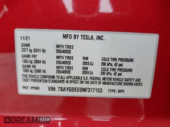 2022 Tesla Model Y Long Range с VIN 7SAYGDEE0NF317153, выставлен на аукционе Copart как лот 71710355 с пробегом 12 626 миль миль и Списание • Salvage title. История ставок и продаж доступна на DreamBid. Изображение 14.