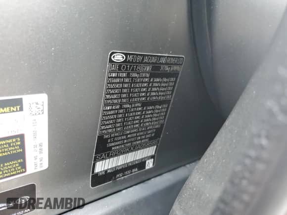 2018 Land Rover Discovery HSE with VIN SALRR2RKXJA058585, listed as a Copart auction lot 86309105 with 67,968 mi miles and Clean title. Bid and sale history available at DreamBid. Image 14.