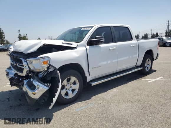 2021 Ram 1500 Big Horn with VIN 1C6RREFM0MN795054, listed as a Copart auction lot 52025724 with 42,201 mi miles and Salvage title. Bid and sale history available at DreamBid. Image 1.