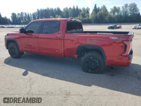 2025 Toyota Tundra Limited with VIN 5TFWA5ECXSX037140, listed as a Copart auction lot 69871375 with 7,399 mi miles and Salvage title. Bid and sale history available at DreamBid. Image 2.