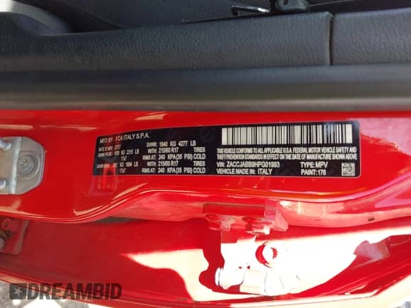 2017 Jeep Renegade Latitude с VIN ZACCJABB9HPG01993, выставлен на аукционе IAAI как лот 42271107 с пробегом Не указан миль и . История ставок и продаж доступна на DreamBid. Изображение 9.