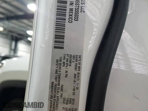 2025 Jeep Compass Limited с VIN 3C4NJDCN5ST555033, выставлен на аукционе Copart как лот 68725405 с пробегом 6 617 миль миль и Списание • Salvage title. История ставок и продаж доступна на DreamBid. Изображение 13.