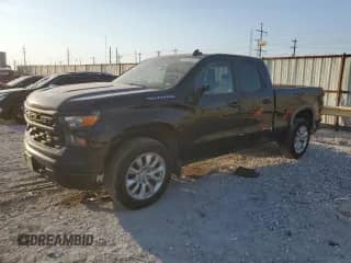 2023 Chevrolet Silverado 1500 Custom with VIN 1GCRABEK6PZ329298, listed as a Copart auction lot 75296024 with 53,495 mi miles and Salvage title. Bid and sale history available at DreamBid. Image 1.