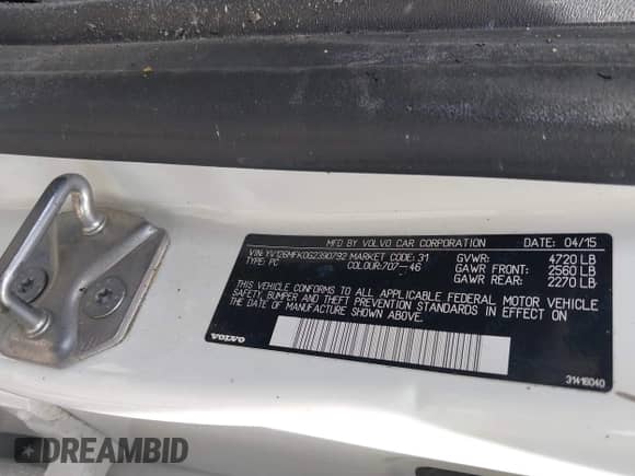 2016 Volvo S60 T5 Drive-E Premier z VIN YV126MFK0G2390792, wystawiony jako IAAI lot #42287142 z przebiegiem Nie podano mil oraz . Historia ofert i sprzedaży dostępna na DreamBid. Obrazek 9.