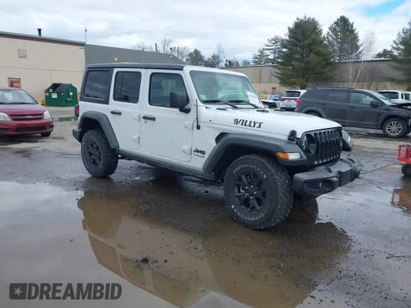 2022 Jeep Wrangler Unlimited Sport S с VIN 1C4HJXDG3NW155467, выставлен на аукционе IAAI как лот 41638650 с пробегом 22 698 миль миль и . История ставок и продаж доступна на DreamBid. Изображение 1.