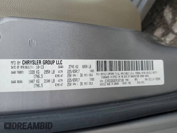 2014 Dodge Grand Caravan American Value with VIN 2C4RDGBG6ER187109, listed as a Copart auction lot 81446975 with 155,774 mi miles and Salvage title. Bid and sale history available at DreamBid. Image 13.