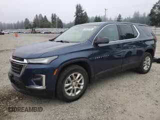 2022 Chevrolet Traverse LS z VIN 1GNEVFKW6NJ176961, wystawiony jako Copart lot #80429395 z przebiegiem 51 199 mil mil oraz Szkoda całkowita • Salvage title. Historia ofert i sprzedaży dostępna na DreamBid. Obrazek 1.