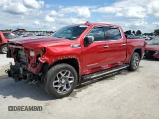 2025 GMC Sierra 1500 SLT with VIN 3GTUUDE8XSG318654, listed as a Copart auction lot 69754355 with 3,321 mi miles and Salvage title. Bid and sale history available at DreamBid. Image 1.