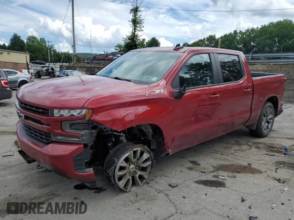 2020 Chevrolet Silverado 1500 RST with VIN 1GCUYEED5LZ179851, listed as a Copart auction lot 64058915 with 71,612 mi miles and Non repairable. Bid and sale history available at DreamBid. Image 1.