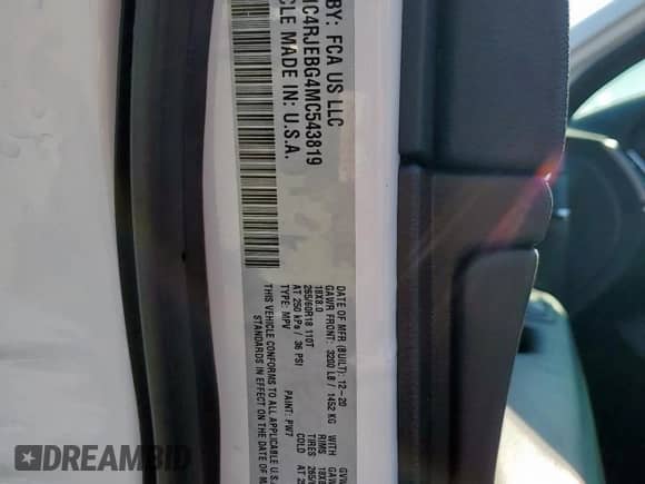 2021 Jeep Grand Cherokee Limited z VIN 1C4RJEBG4MC543819, wystawiony jako Copart lot #67810185 z przebiegiem 45 129 mil mil oraz Czysty tytuł • Clean title. Historia ofert i sprzedaży dostępna na DreamBid. Obrazek 13.