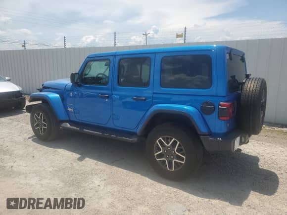 2024 Jeep Wrangler Sahara с VIN 1C4PJXEN9RW113061, выставлен на аукционе Copart как лот 66618365 с пробегом 18 911 миль миль и Списание • Salvage title. История ставок и продаж доступна на DreamBid. Изображение 2.