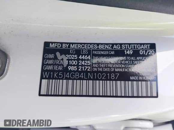 2020 Mercedes-Benz CLA 250 с VIN W1K5J4GB4LN102187, выставлен на аукционе IAAI как лот 42338731 с пробегом 129 171 миль миль и . История ставок и продаж доступна на DreamBid. Изображение 9.