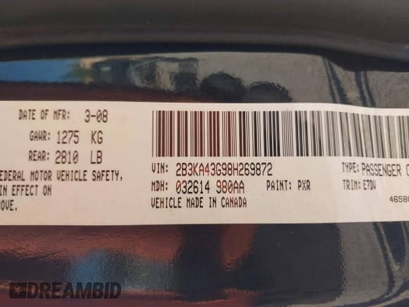 2008 Dodge Charger with VIN 2B3KA43G98H269872, listed as a IAAI auction lot 43421073 with 139,249 mi miles and . Bid and sale history available at DreamBid. Image 9.