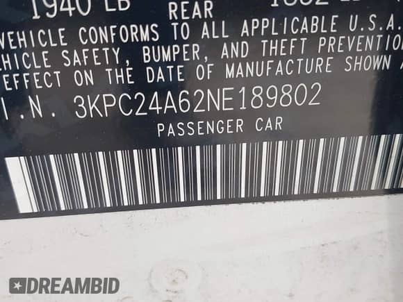 2022 Hyundai Accent SE z VIN 3KPC24A62NE189802, wystawiony jako IAAI lot #42283620 z przebiegiem 20 846 mil mil oraz . Historia ofert i sprzedaży dostępna na DreamBid. Obrazek 9.