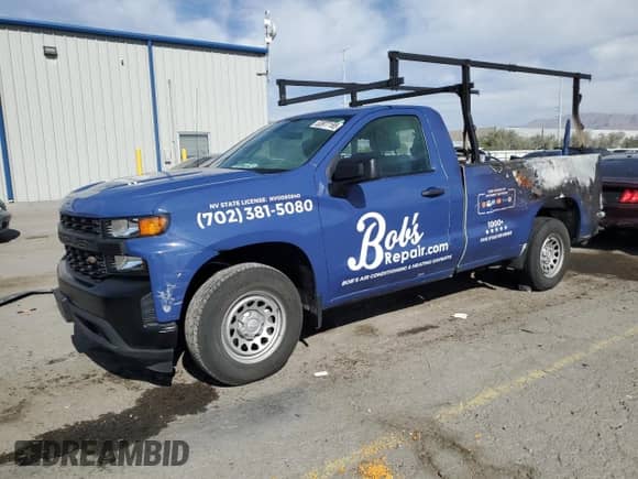 2022 Chevrolet Silverado 1500 Work Truck with VIN 3GCNWAEK8NG219148, listed as a Copart auction lot 53977185 with 36,668 mi miles and Salvage title. Bid and sale history available at DreamBid. Image 1.