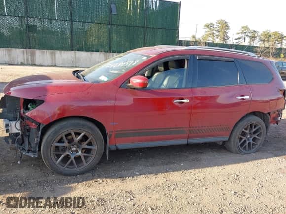 2018 Nissan Pathfinder Platinum with VIN 5N1DR2MM6JC640046, listed as a IAAI auction lot 42106598 with 55,643 mi miles and . Bid and sale history available at DreamBid. Image 14.