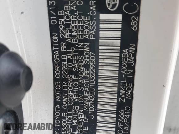 2013 Toyota Prius Two with VIN JTDZN3EU1D3229507, listed as a Copart auction lot 81078025 with 117,654 mi miles and Salvage title. Bid and sale history available at DreamBid. Image 12.