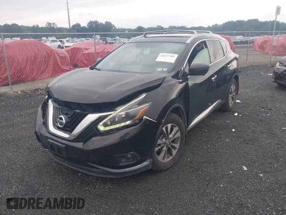 2018 Nissan Murano SV z VIN 5N1AZ2MH2JN126107, wystawiony jako IAAI lot #42637903 z przebiegiem 62 788 mil mil oraz . Historia ofert i sprzedaży dostępna na DreamBid. Obrazek 2.