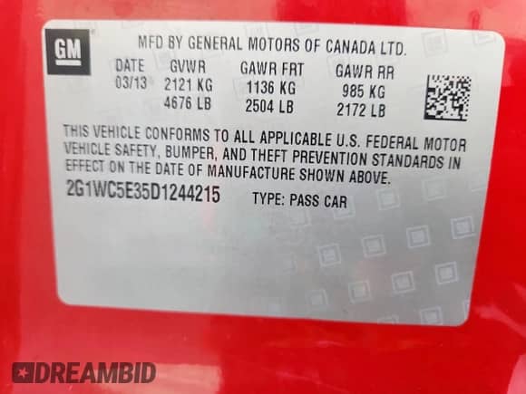 2013 Chevrolet Impala LTZ с VIN 2G1WC5E35D1244215, выставлен на аукционе Copart как лот 83877625 с пробегом 185 391 миль миль и Списание • Salvage title. История ставок и продаж доступна на DreamBid. Изображение 12.