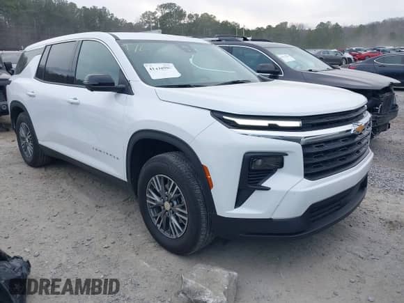 2024 Chevrolet Traverse FWD LS with VIN 1GNEREKS4RJ150800, listed as a IAAI auction lot 41498590 with 7,113 mi miles and . Bid and sale history available at DreamBid. Image 1.