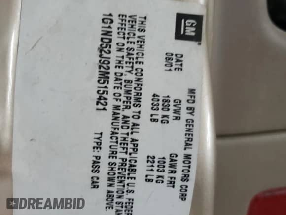 2002 Chevrolet Malibu с VIN 1G1ND52J92M515421, выставлен на аукционе Copart как лот 64096865 с пробегом Не указан миль и Списание • Salvage title. История ставок и продаж доступна на DreamBid. Изображение 13.