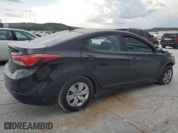 2016 Hyundai Elantra Limited with VIN KMHDH4AE8GU583816, listed as a Copart auction lot 68117745 with Not provided miles and Salvage title. Bid and sale history available at DreamBid. Image 3.