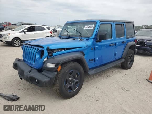 2022 Jeep Wrangler Unlimited Sport с VIN 1C4HJXDN6NW232539, выставлен на аукционе Copart как лот 52146025 с пробегом 29 571 миль миль и Списание • Salvage title. История ставок и продаж доступна на DreamBid. Изображение 1.