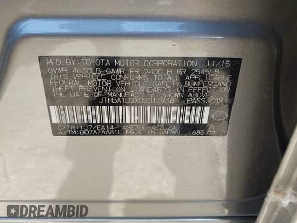 2016 Lexus IS 200t with VIN JTHBA1D2XG5013938, listed as a IAAI auction lot 42510486 with 76,357 mi miles and . Bid and sale history available at DreamBid. Image 9.