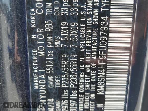 2015 Hyundai Santa Fe Limited с VIN KM8SN4HF9FU097934, выставлен на аукционе Copart как лот 81621605 с пробегом 175 092 миль миль и Списание • Salvage title. История ставок и продаж доступна на DreamBid. Изображение 14.