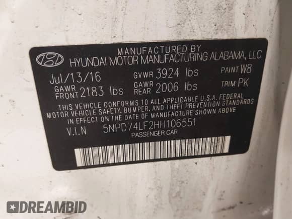 2017 Hyundai Elantra SE с VIN 5NPD74LF2HH106551, выставлен на аукционе IAAI как лот 41481002 с пробегом 155 318 миль миль и . История ставок и продаж доступна на DreamBid. Изображение 9.