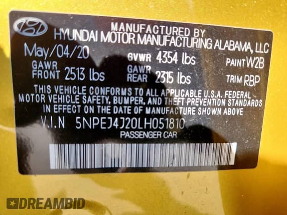 2020 Hyundai Sonata SEL Plus z VIN 5NPEJ4J20LH051810, wystawiony jako Copart lot #81938505 z przebiegiem 111 256 mil mil oraz Szkoda całkowita • Salvage title. Historia ofert i sprzedaży dostępna na DreamBid. Obrazek 13.