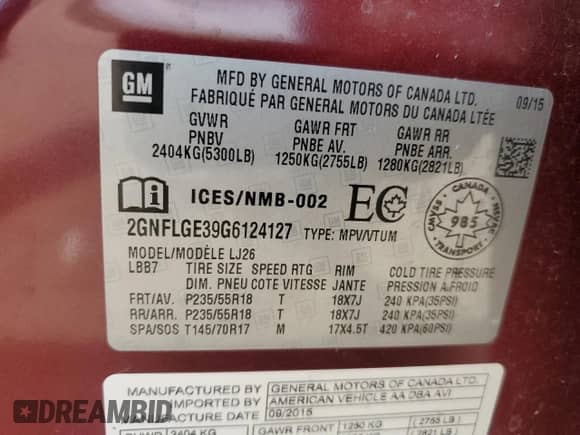 2016 Chevrolet Equinox LTZ z VIN 2GNFLGE39G6124127, wystawiony jako Copart lot #64685795 z przebiegiem 64 844 mil mil oraz Czysty tytuł • Clean title. Historia ofert i sprzedaży dostępna na DreamBid. Obrazek 14.