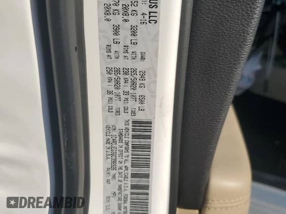 2016 Dodge Durango Citadel with VIN 1C4RDJEG3GC396926, listed as a Copart auction lot 69223025 with Not provided miles and Salvage title. Bid and sale history available at DreamBid. Image 12.