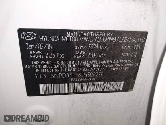 2018 Hyundai Elantra SEL z VIN 5NPD84LF8JH308278, wystawiony jako IAAI lot #43317028 z przebiegiem 75 065 mil mil oraz . Historia ofert i sprzedaży dostępna na DreamBid. Obrazek 9.