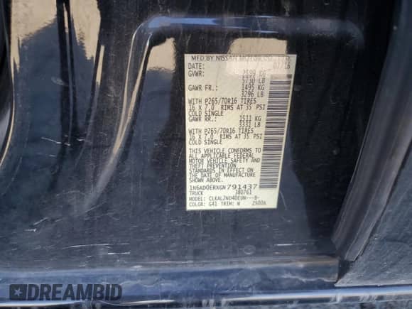 2016 Nissan Frontier S с VIN 1N6AD0ERXGN791437, выставлен на аукционе Copart как лот 88821785 с пробегом Не указан миль и Чистый • Clean title. История ставок и продаж доступна на DreamBid. Изображение 12.