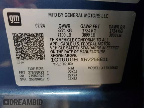 2024 GMC Sierra 1500 Denali с VIN 1GTUUGELXRZ256611, выставлен на аукционе Copart как лот 81728615 с пробегом 29 268 миль миль и Списание • Salvage title. История ставок и продаж доступна на DreamBid. Изображение 12.