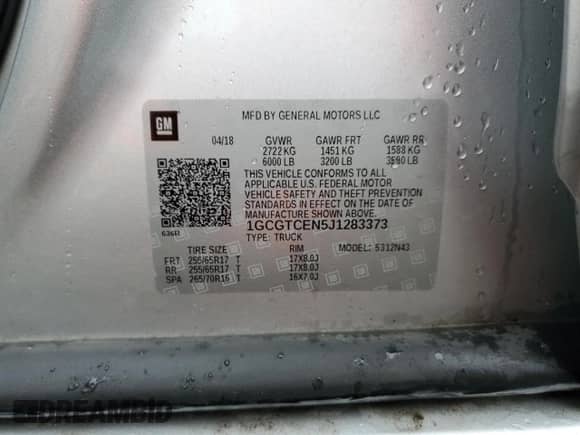 2018 Chevrolet Colorado 4WD LT z VIN 1GCGTCEN5J1283373, wystawiony jako Copart lot #68630905 z przebiegiem 112 022 mil mil oraz Szkoda całkowita • Salvage title. Historia ofert i sprzedaży dostępna na DreamBid. Obrazek 13.